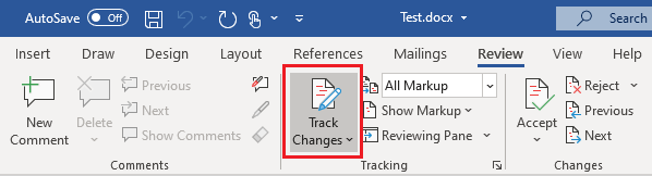 Turn Off Track Changes in Word