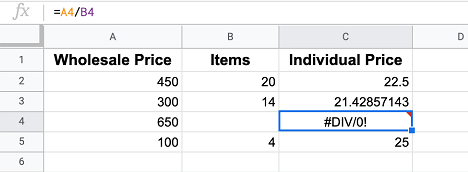 Blank Cell Causing Error in Google Sheets
