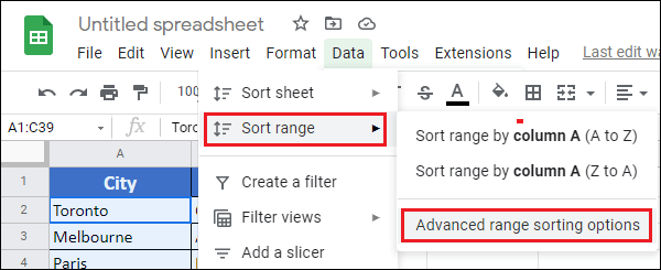 Advanced Range Sorting Options in Google Sheets