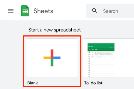 Create Blank Google Sheets Spreadsheet