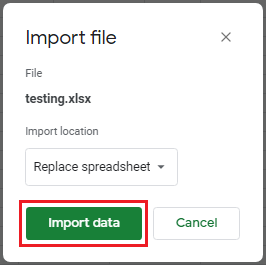 Import Data Button in Google Sheets