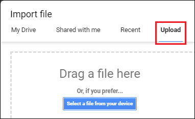 Upload File to Google Sheets