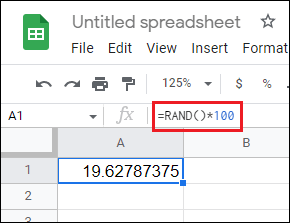 Generate Random Number with Decimals in Google Sheets