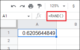 RAND Function in Google Sheets
