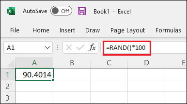 Random Decimal Numbers in Excel